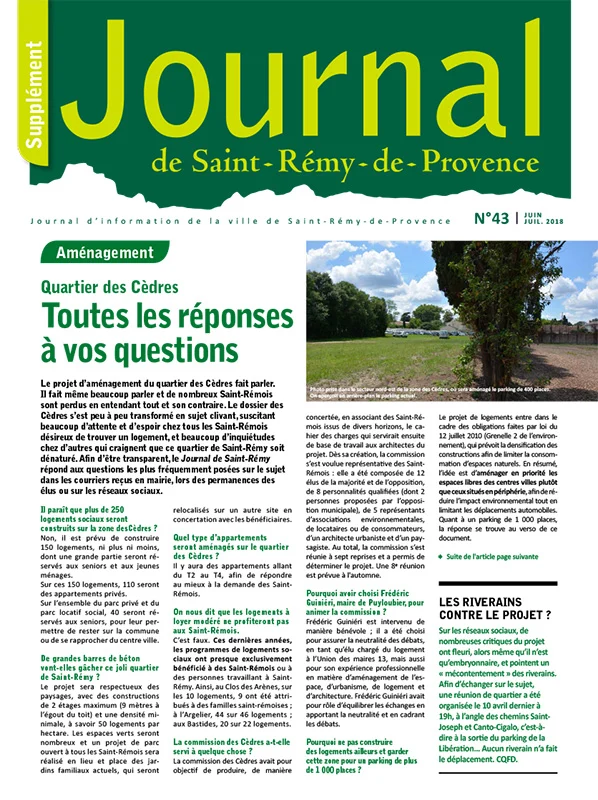 Journal de Saint-Rémy-de-Provence n°43 supplément